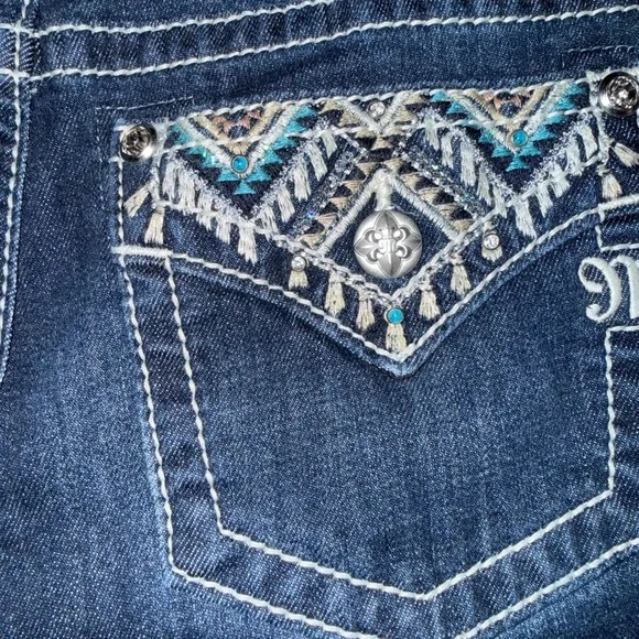 NWT Miss me Women’s Mid-rise Dk blue Boot Cut Slim Fit Jeans 30x32 $114 - Picture 15 of 15